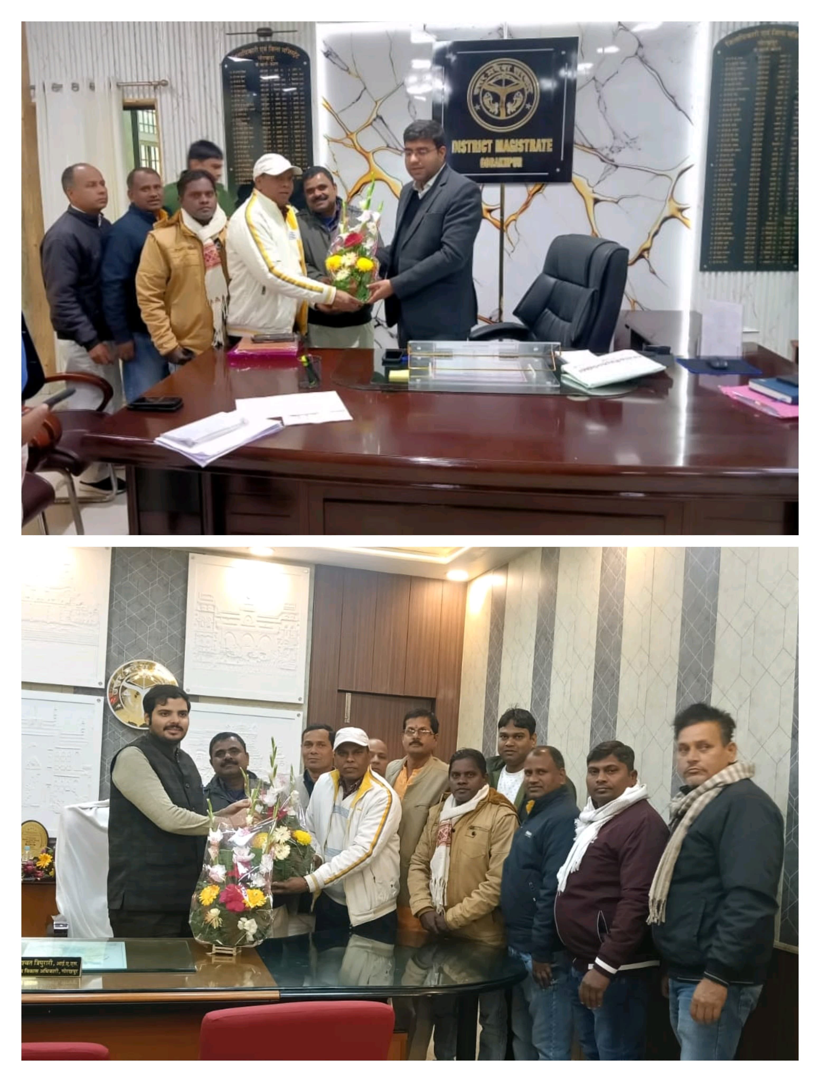 नव वर्ष पर जिला अधिकारी,सीoडीoओo , उपनिदेशक पंचायती राज एवं डीoपीoआरoओo को  कर्मचारियों ने दी बधाई