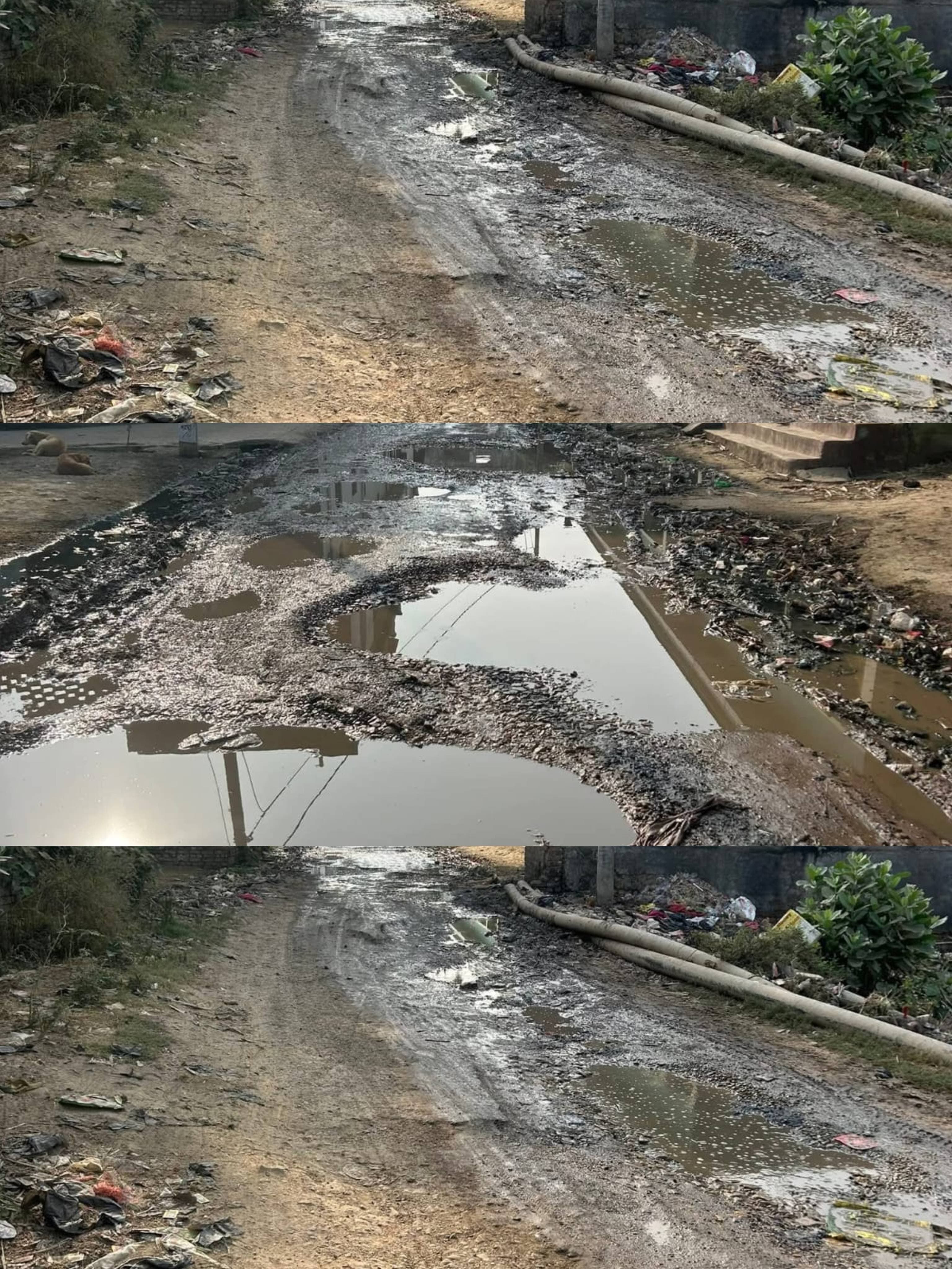 अहलादपुर मरकडी मार्ग हुआ बदसे बत्तर, ग्रामीणों का जीवन खतरे में रुद्रपुर