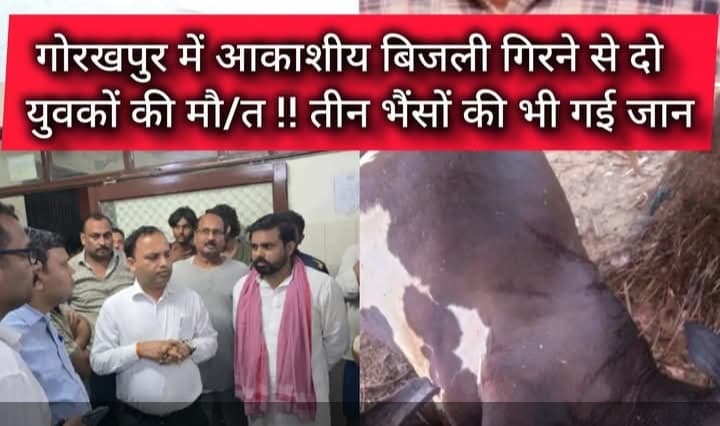 गोरखपुर में आकाशीय बिजली गिरने से दो युवकों की मौत, गांव में