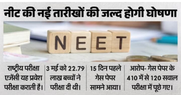 नीट रद्द; गेस पेपर में आए 410 में से 120 सवाल परीक्षा