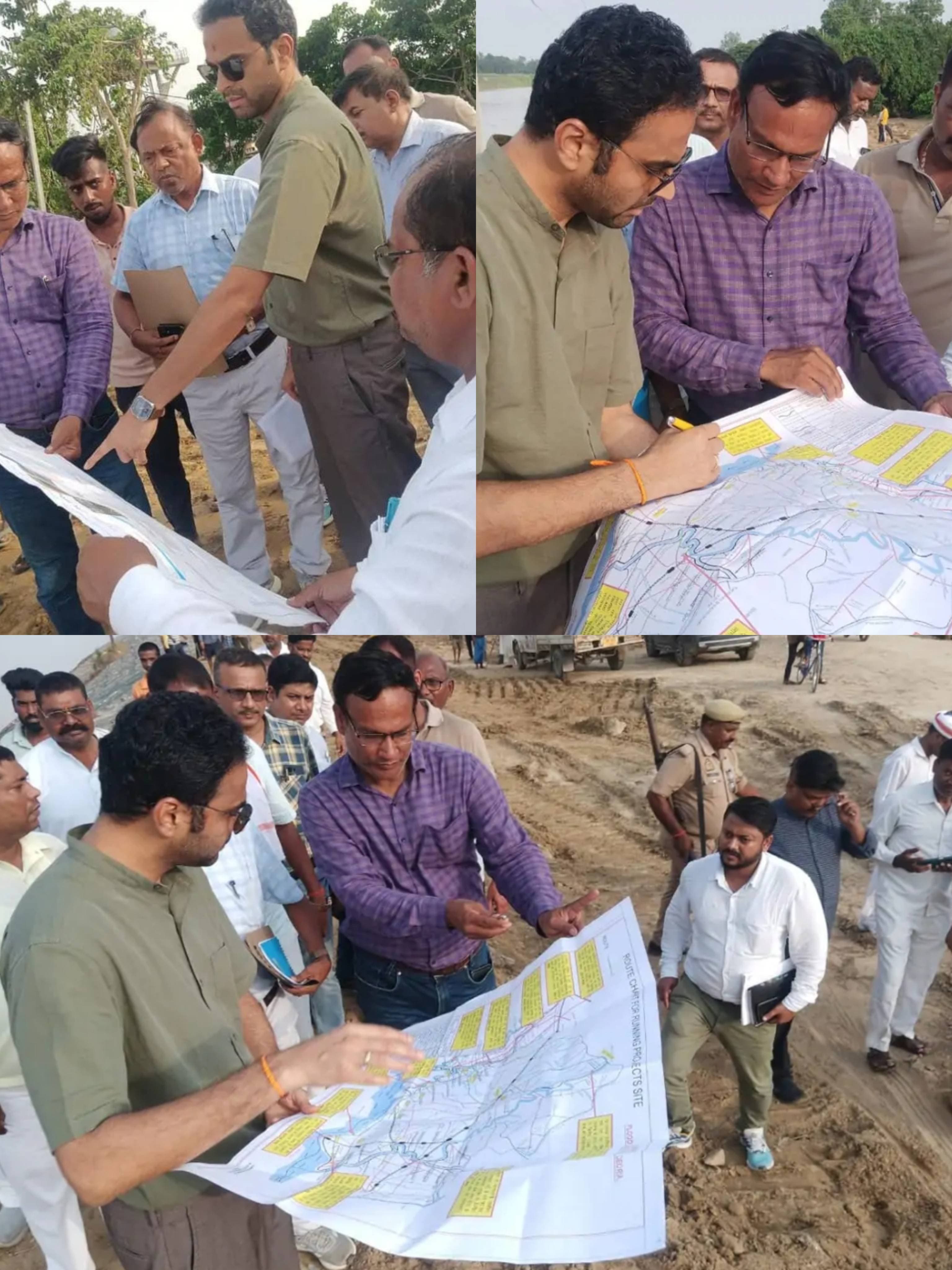 संभावित बाढ़ को लेकर डीएम ने किया तटबंधों का निरीक्षण, दो