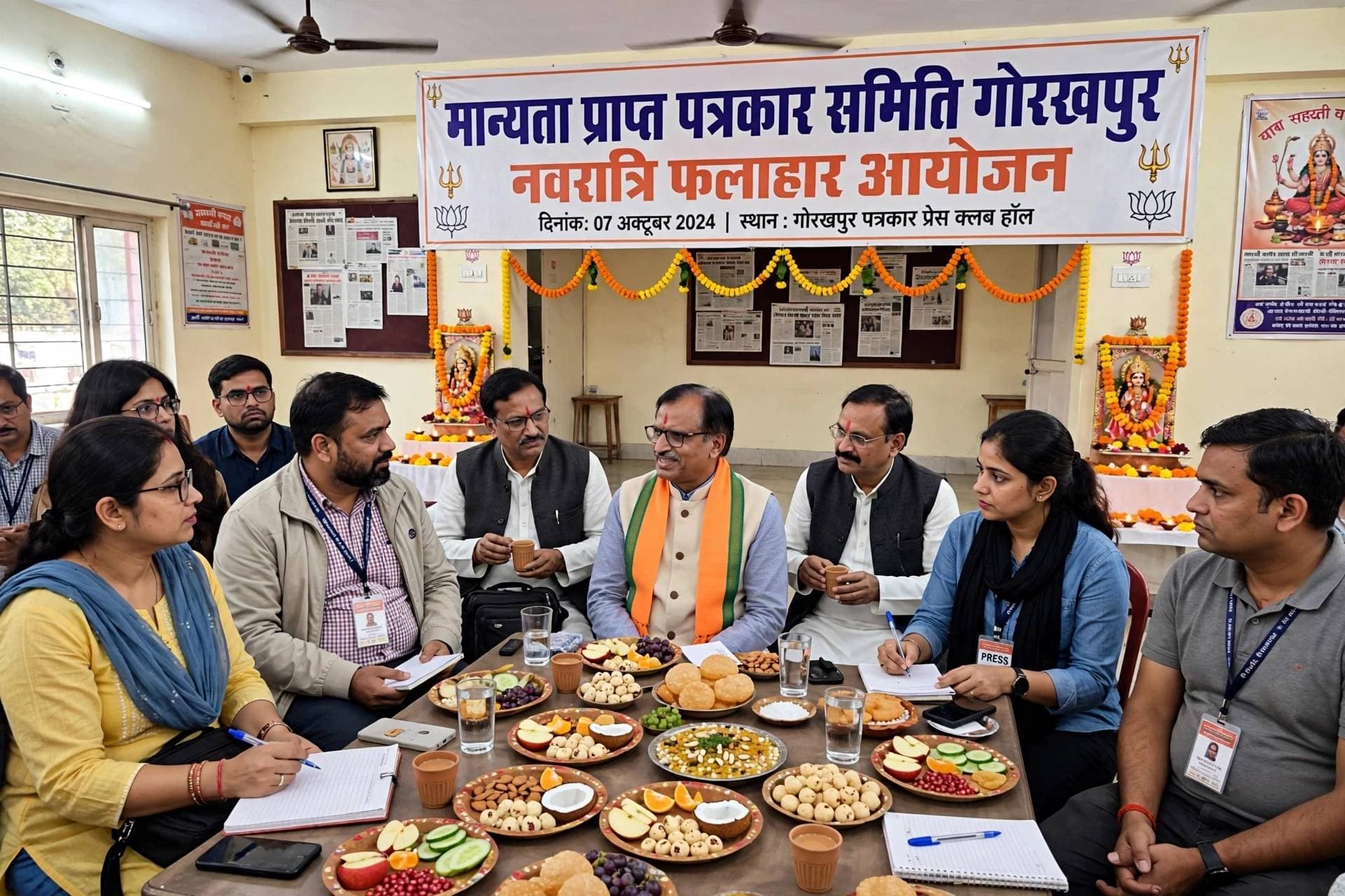 *नवरात्र पर पत्रकारों का संगम, मान्यता प्राप्त पत्रकार समिति ने किया फलाहार